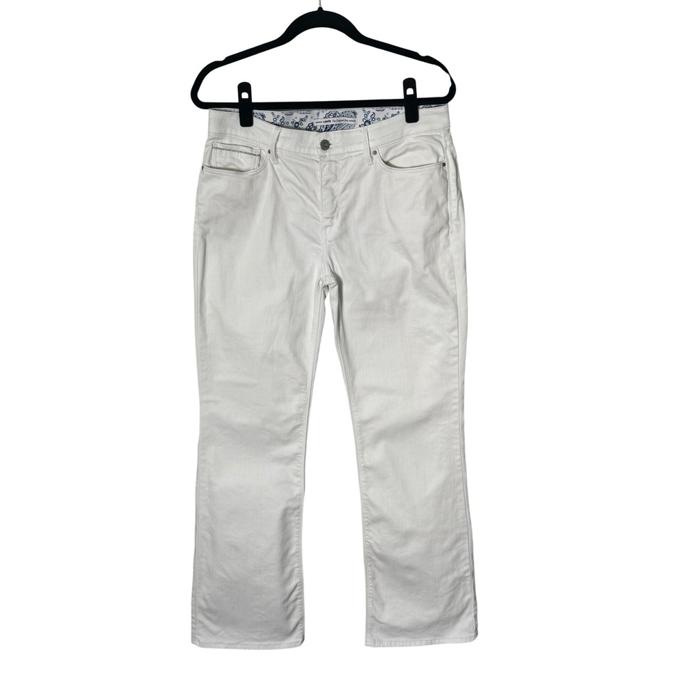 Levis 525‎ Perfect Waist Bootcut Jeans Womens 12M White Stretch Denim